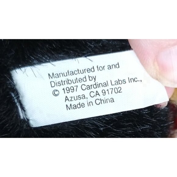 Vintage 1997 Cardinal Labs Plush Dog Wearing Red & Blue Knit Sweater With Flag D - Picture 5 of 6